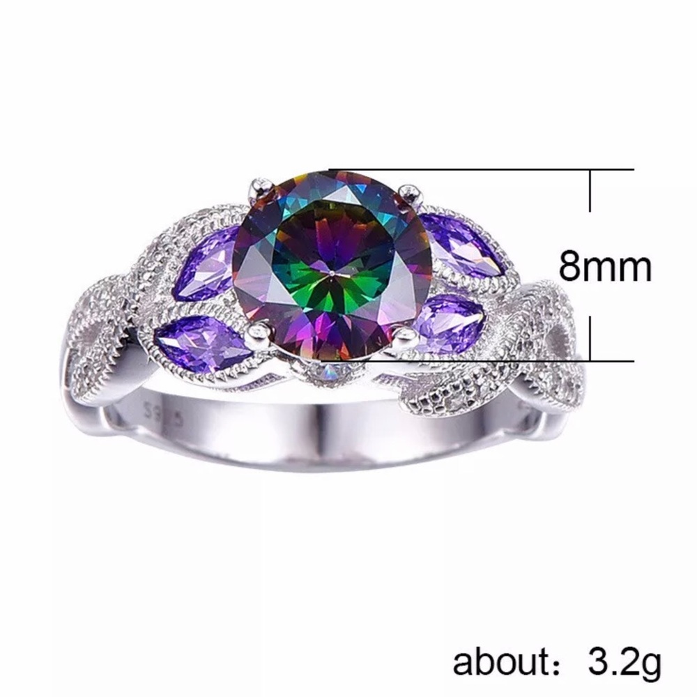 Mystic Topaz 925 Silver Ring! - Picture 2 of 4